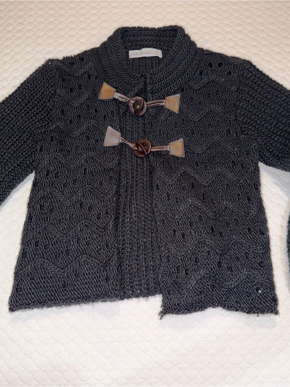 Every Mailles Paris Black Toggle-Knit Women's Sweater Cardigan